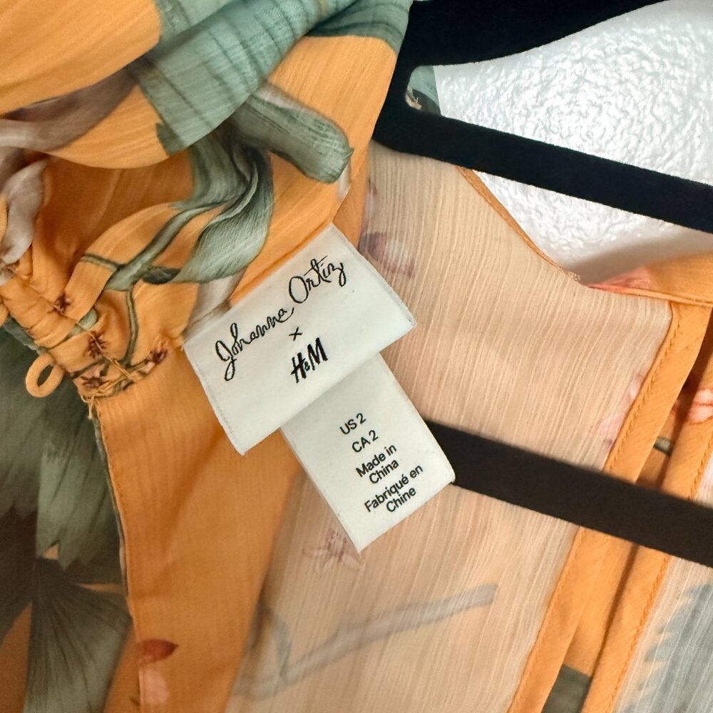 Johanna Ortiz x H&M Yellow Maxi Dress Sz 2 - Picture 10 of 10